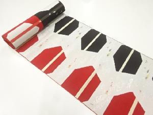 アンティーク　流水に変わり亀甲模様織出し八寸帯地反物